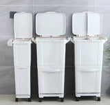 Double-Deck Trash Bin with Swing Lid