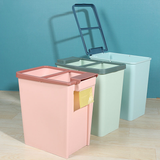 Open Top Trash Bin with Build-in Trash Bag Holder; without Lid