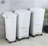 Double-Deck Trash Bin with Swing Lid